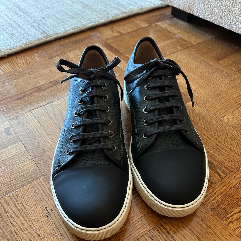 Lanvin Designer Dark Green Python sneaker Brand New!